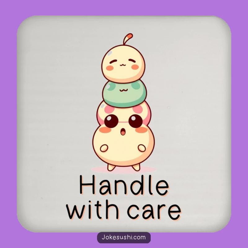 Funny Dango Coasters: Surprised Character's Stack Protects Surfaces, Gift!