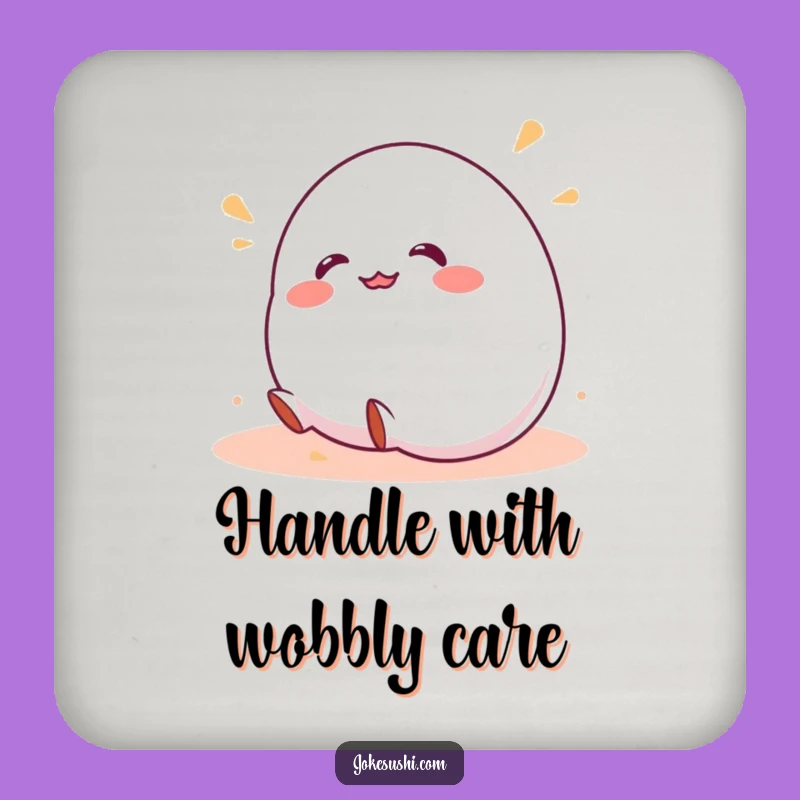 Funny Coaster Set: Wobbly Mochi Rolling Downhill Drink Protection, Hilarious Gift