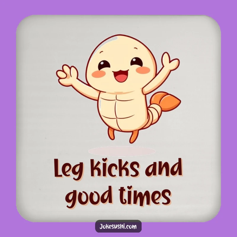 Funny Tempura Shrimp Coaster: Protect Surfaces with Waving Character, Unique Funny Gift