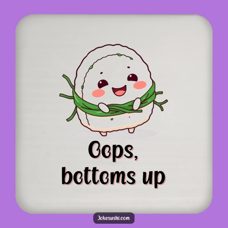 Funny Onigiri Tripping Coaster: Protect Surfaces from Spills & Giggles, Perfect Funny Gift