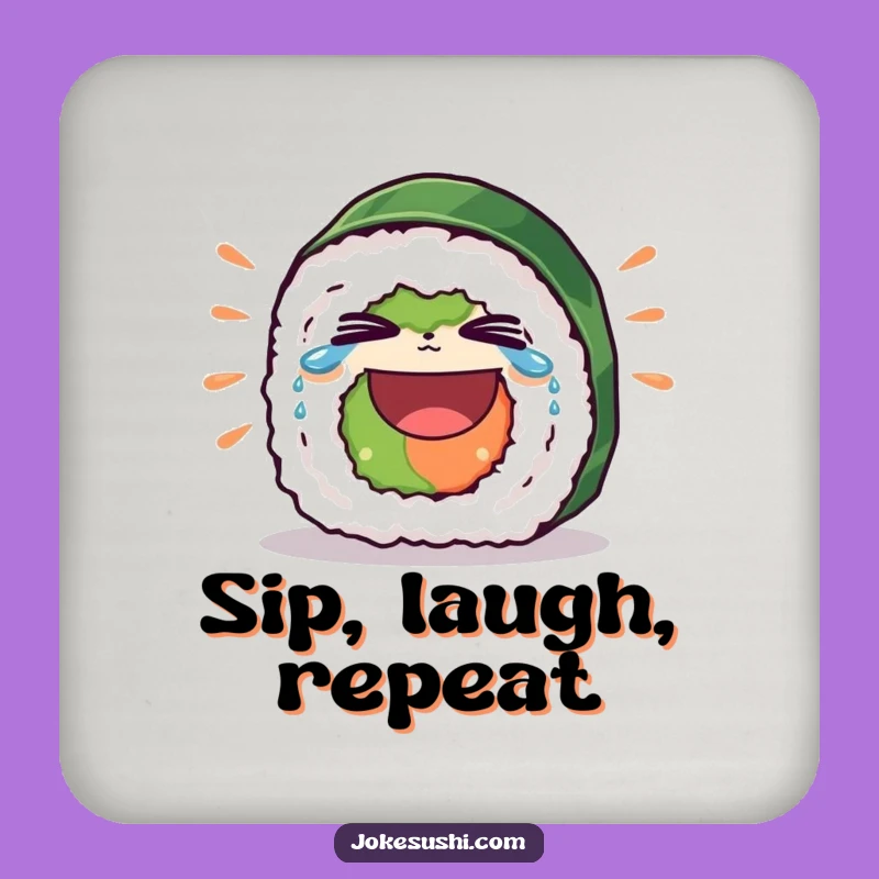 Funny Sushi Roll Coasters - Protect Surfaces with Hilarious Art