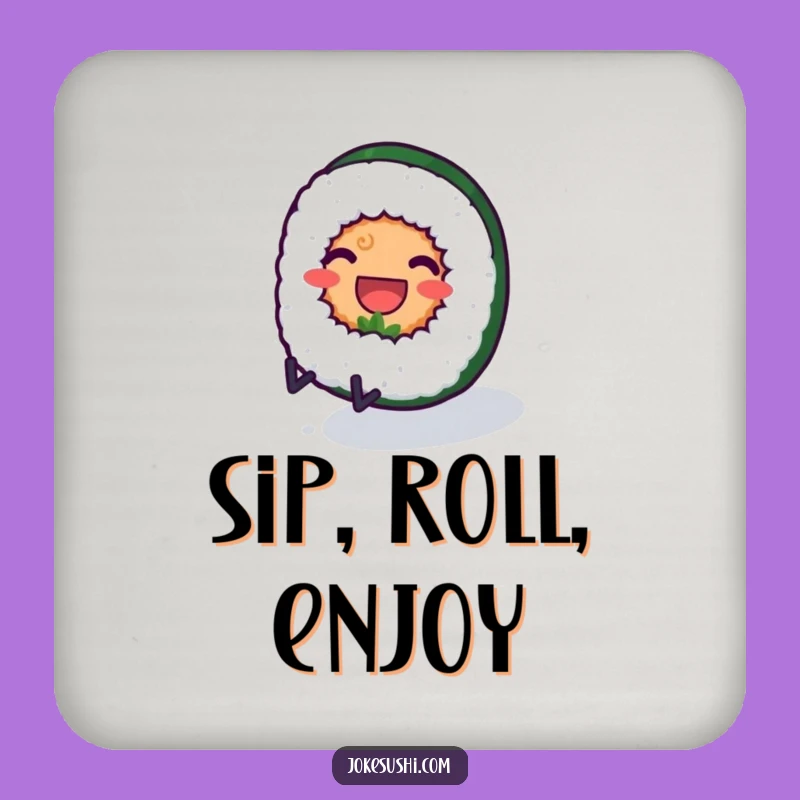 Funny Sushi Coaster: Rolling Art, Protect Surfaces with Humor, Ideal Funny Gift