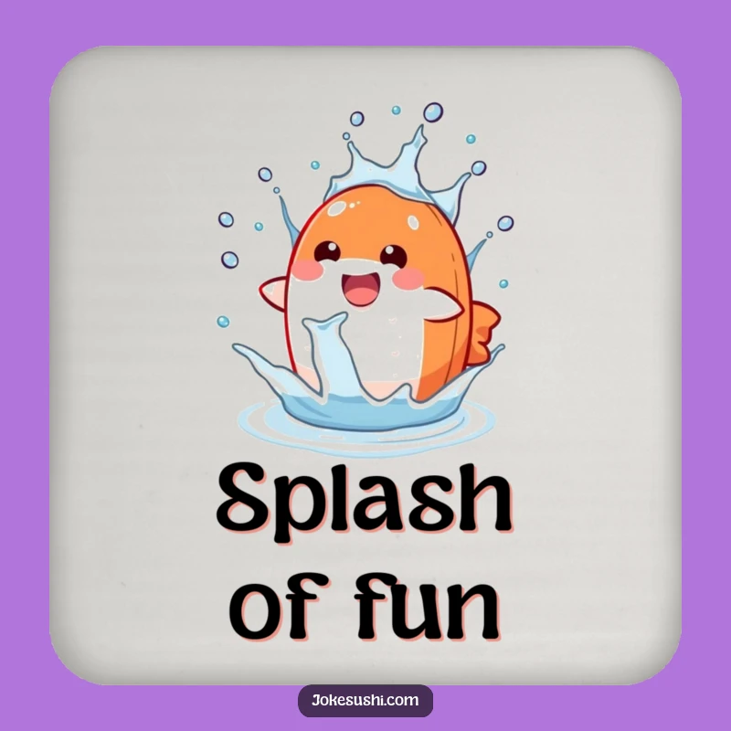 Funny Salmon Nigiri Splash Drink Coaster: Protect Surfaces with Fun!