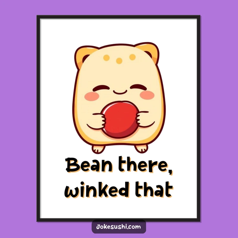 Funny Taiyaki Wink Poster: Cheerful Wall Art for Sweet & Humorous Decor