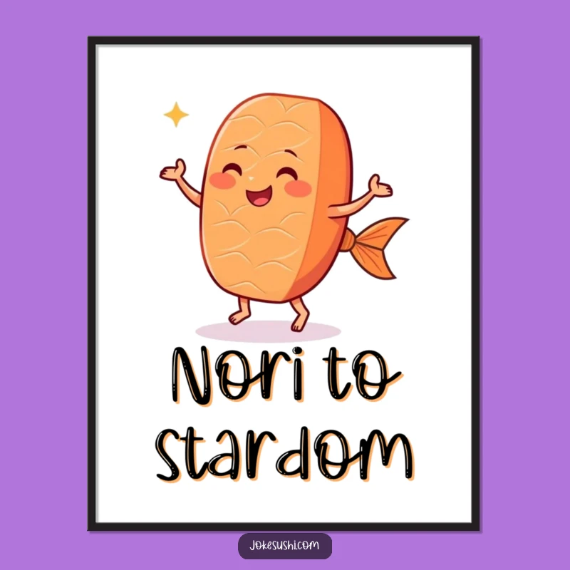 Funny Dancing Salmon Nigiri Poster: Adorn Your Walls with Sushi Merriment