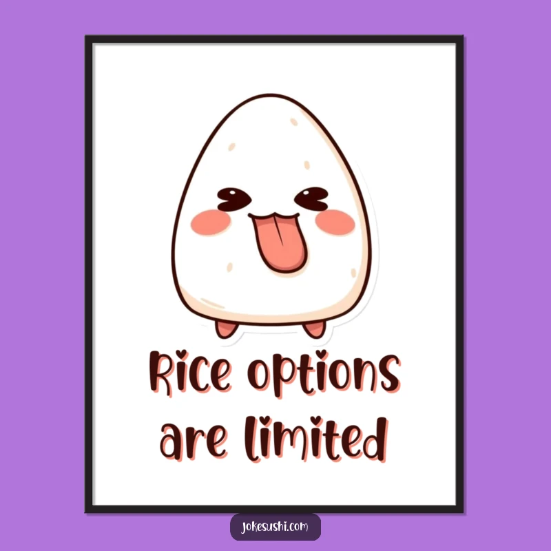 Funny Onigiri Tongue Out Poster: Playful Character Art, Hilarious Wall Decor Gift
