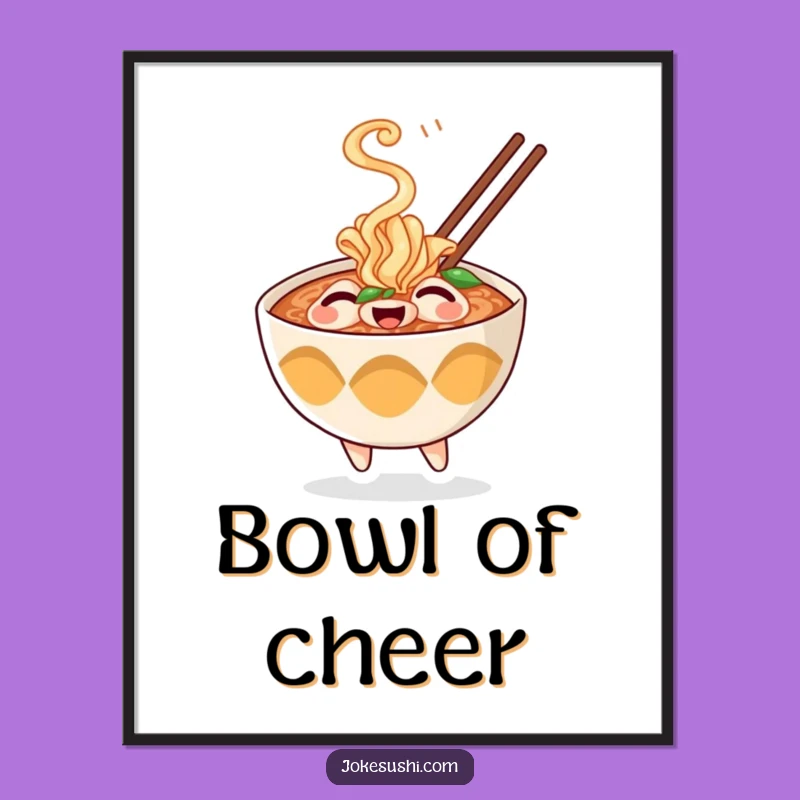 Funny Ramen Steam Poster - Bring Cozy Humor to Your Walls