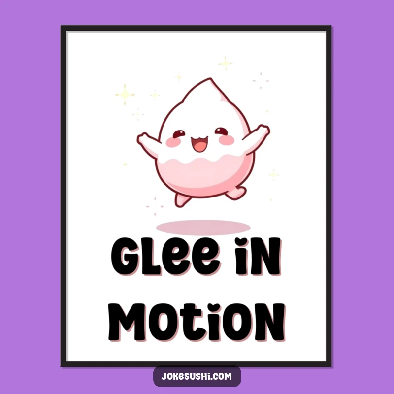 Funny Mochi Bounce Art Print - Playful Decor and Sparkling Humor Gift