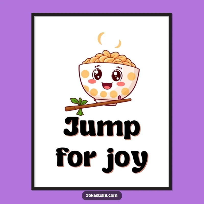 Funny Bouncy Ramen Poster, Googly Eye Food Art - Perfect Funny Gift Decor