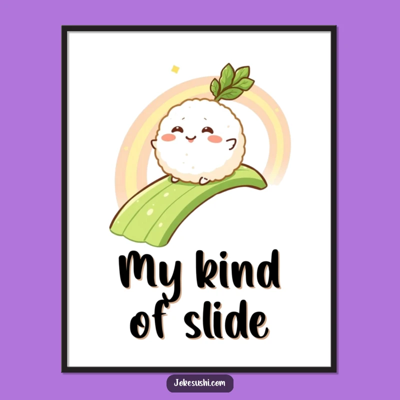 Funny Wasabi Rainbow Rice Ball Poster: Hilarious Japanese Food Art Gift