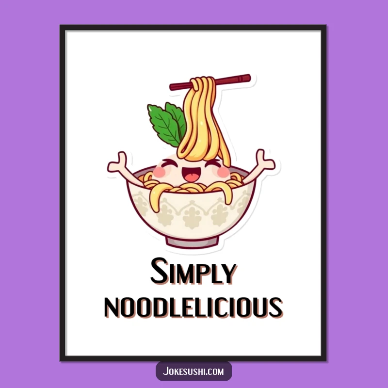 Funny Ramen Wink Poster: Whimsical and Hilarious Wall Art!