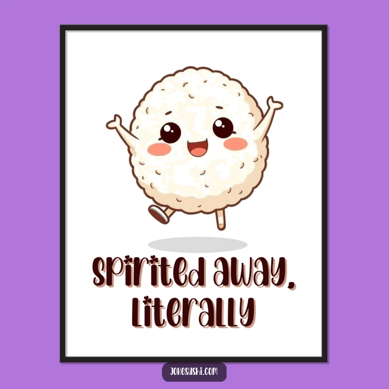 Funny Rice Ball Cartwheel Poster: Vibrant and Hilarious Wall Art!