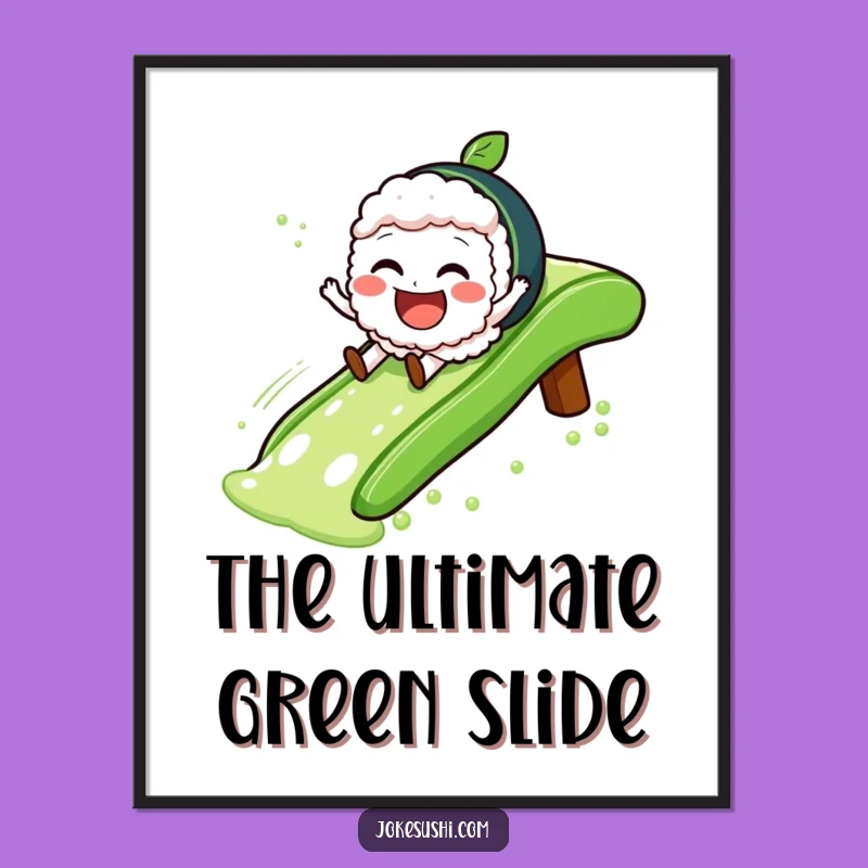 Funny Sushi Slide Art Poster: Glee-ful Fun for Your Kitchen Walls