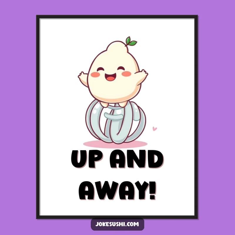 Funny Dumpling Spring Bounce Poster: Whimsical Wall Art for Food Lovers