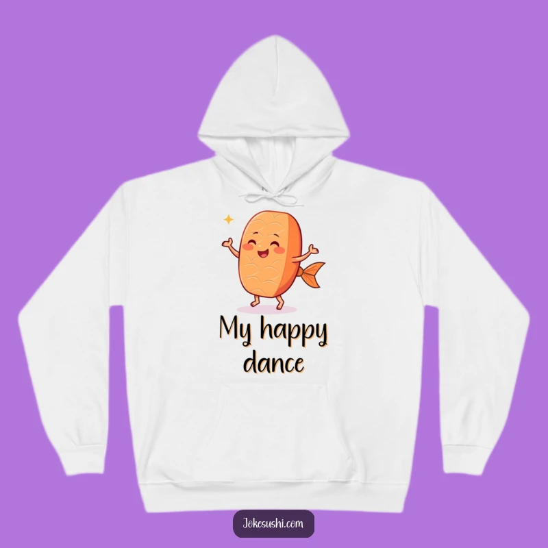 Cozy Funny Dancing Salmon Nigiri Hoodie: Keep Warm with Sushi Cheer