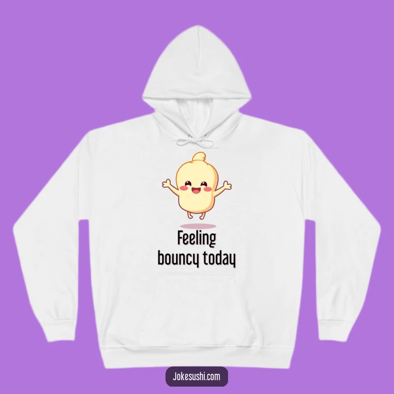 Cozy Funny Tempura Bounce Hoodie: Warmth for Your Happy Jiggles