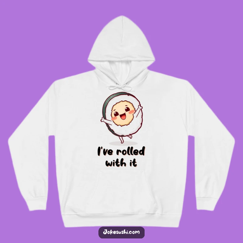 Funny Sushi Roll Cartwheel Hoodie: Cozy Up with Hilarious Foodie Style!
