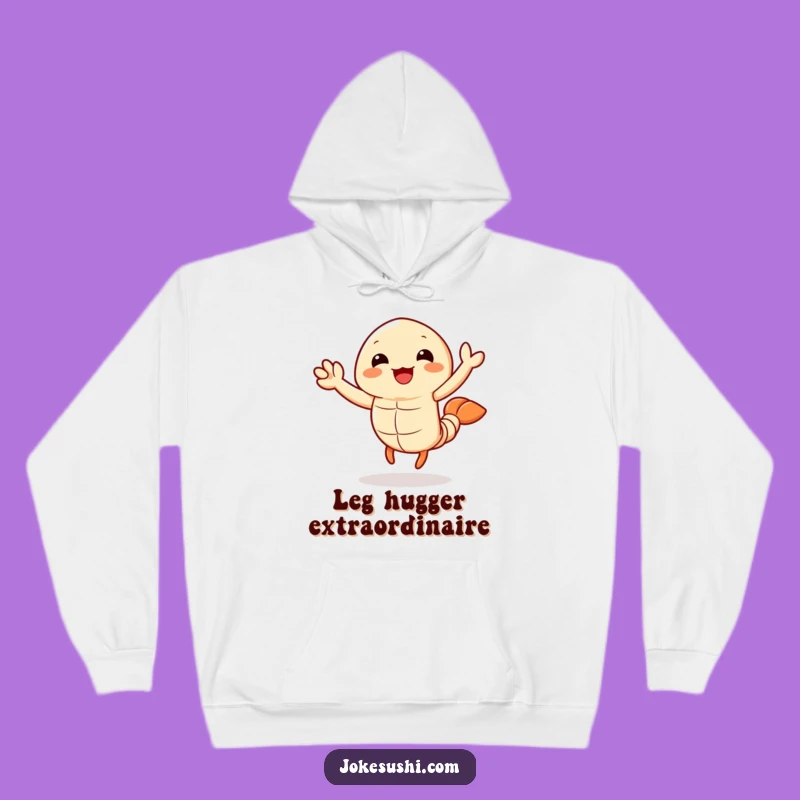 Funny Tempura Shrimp Hoodie: Cozy Waving Character, Ultimate Funny Gift