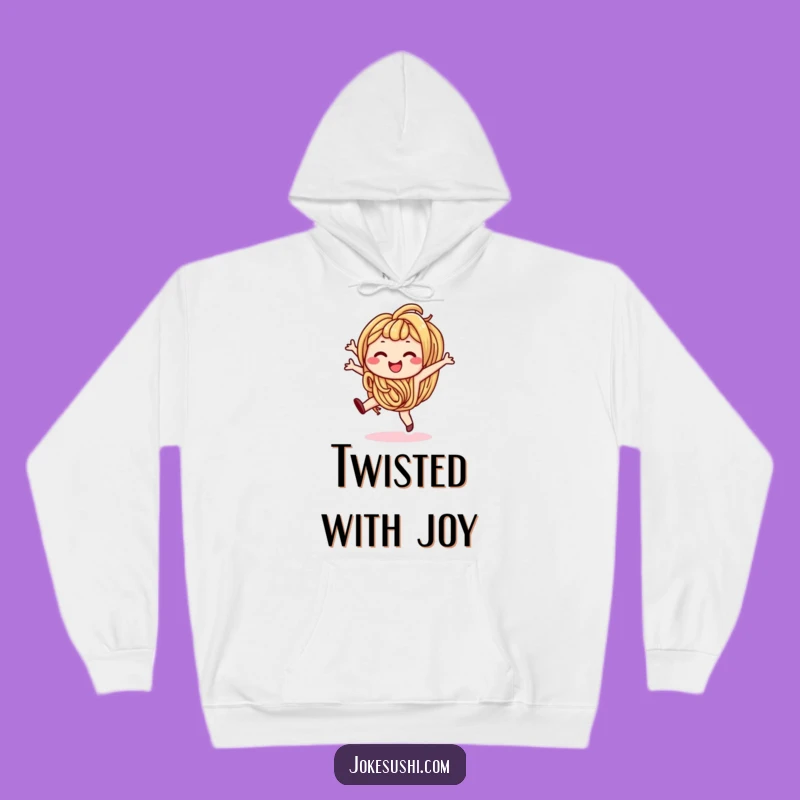 Funny Udon Noodle Cartwheel Hoodie: Cozy Fun, Smiling Character, Perfect Gift for Foodies