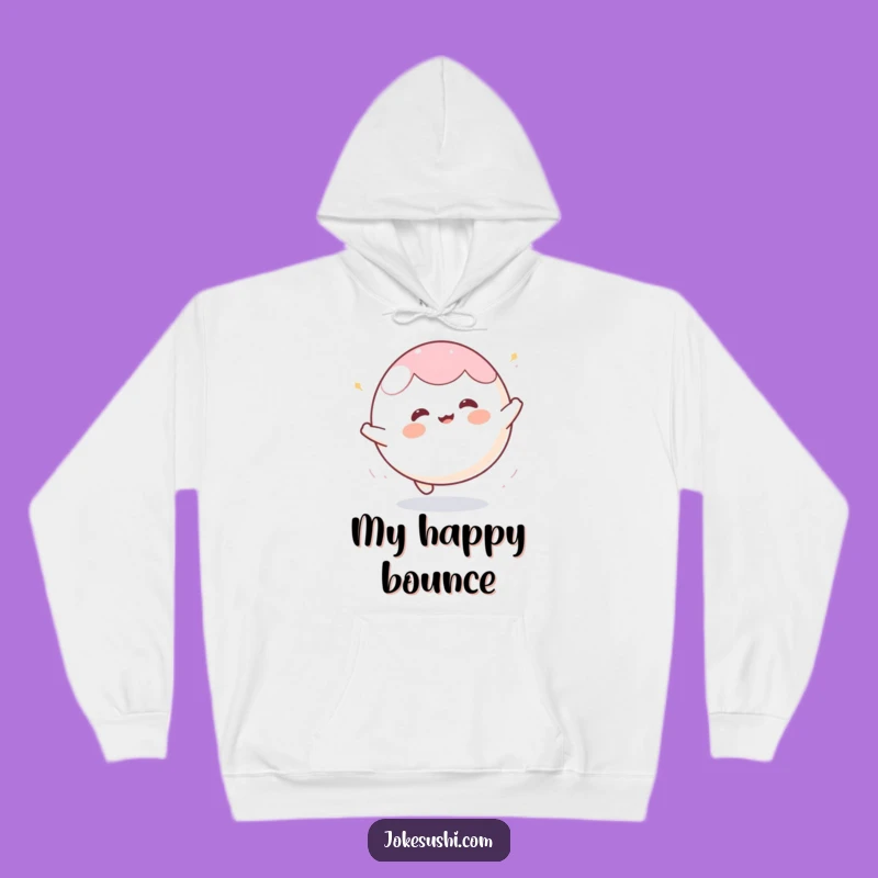 Funny Mochi Ball Bounce Hoodie: Cozy Energetic Apparel, Perfect Humorous Gift