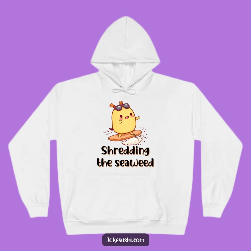 Funny Tamagoyaki Surf Hoodie: Cozy Adventure Apparel for Foodies