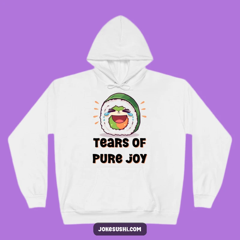 Cozy Funny Sushi Roll Hoodie - Warm and Hilarious Laughing Character