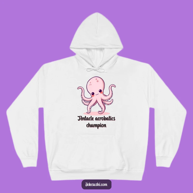 Cozy Funny Kawaii Octopus Cartwheel Hoodie: Warm Your Heart & Funny Bone