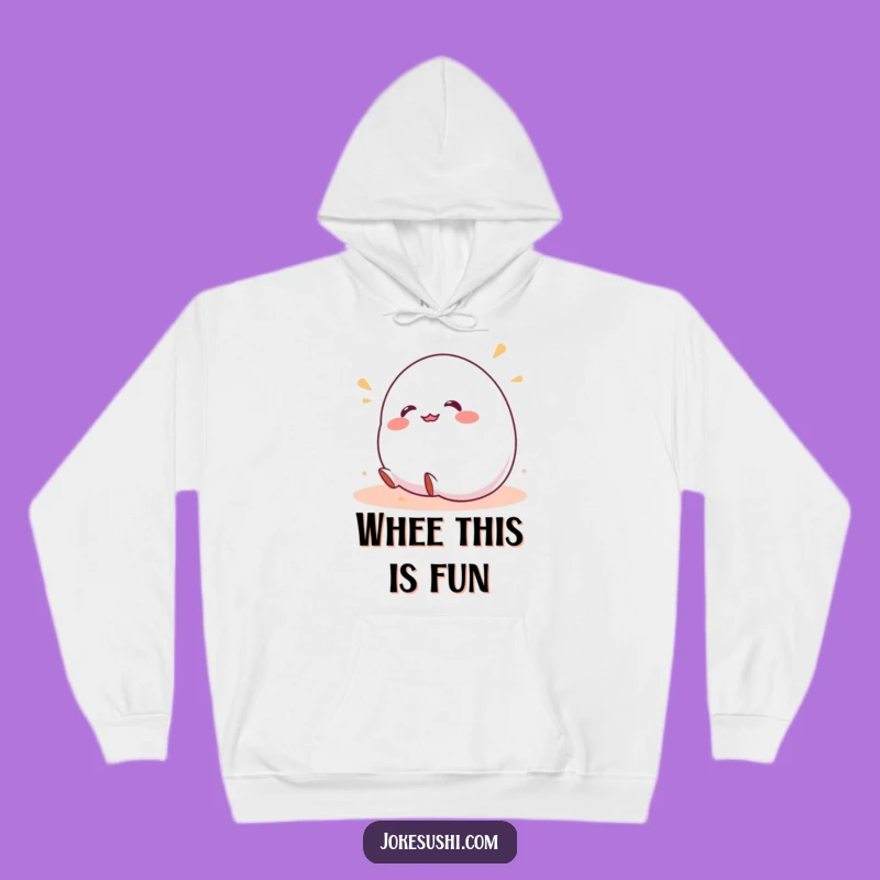 Funny Hoodie: Cozy Wobbly Mochi Giggling Downhill, Warm & Hilarious Gift For Comfort