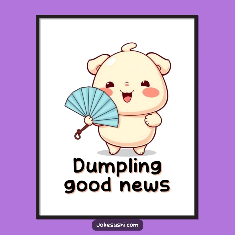 Free Printable Dumpling Wall Art: Wiggling Character Downloadable Decor