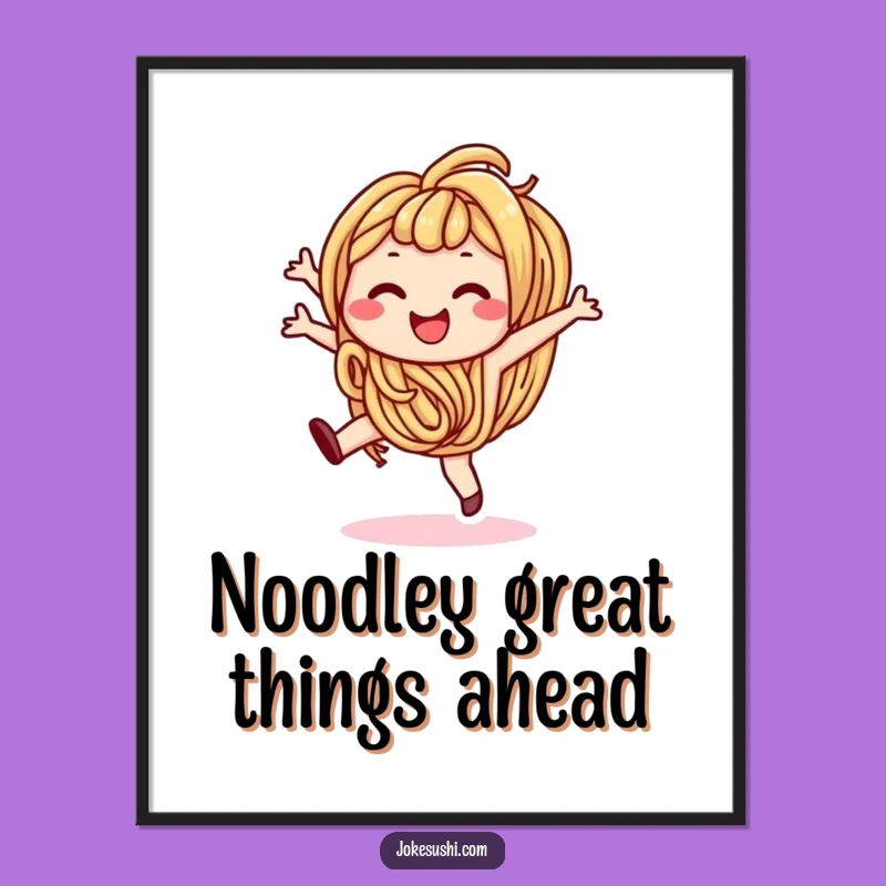 Free Printable Udon Cartwheel Wall Art: Smiling Noodle Downloadable Decor