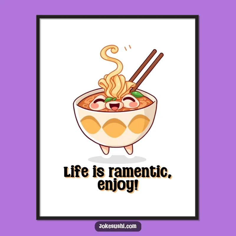 Free Printable Wall Art: Funny Ramen Character, Quirky Downloadable Decor Choice