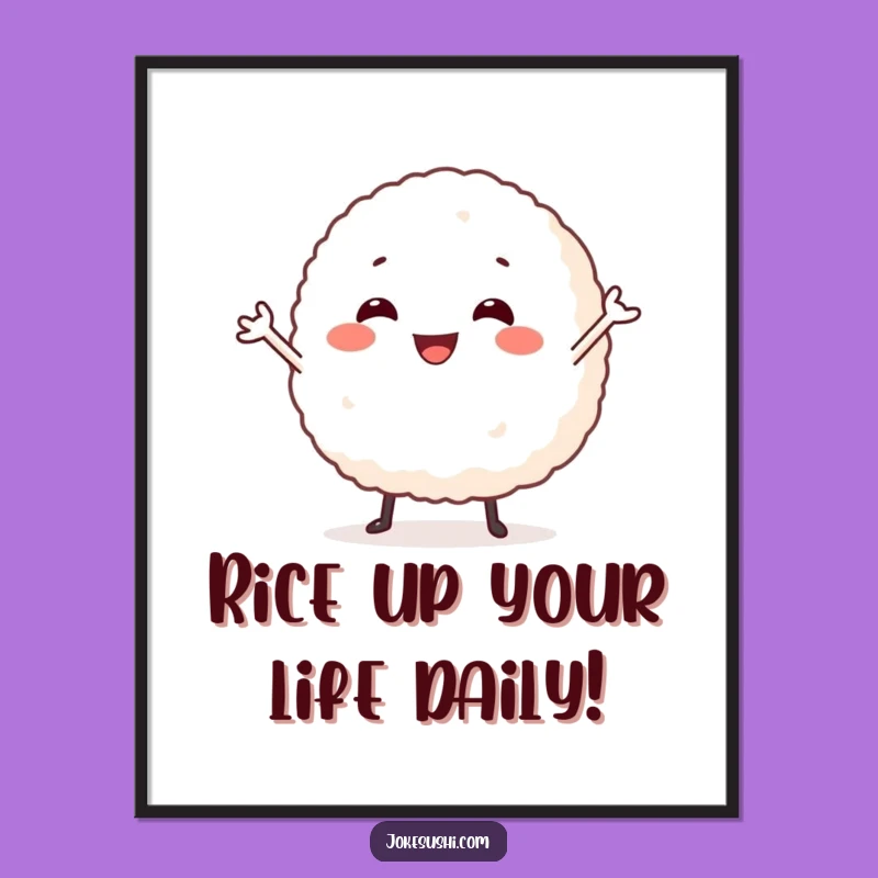 Free Printable Wall Art: Funny Rice Ball Dancer, Quirky Downloadable Decor Choice