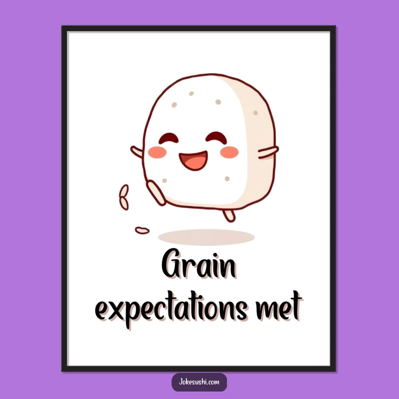 Funny Free Printable Wall Art: Onigiri Kicking Rice - Quirky Downloadable Art