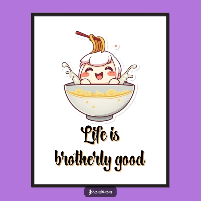 Free Printable Wall Art: Playful Ramen Splash - Downloadable Quirky Decor