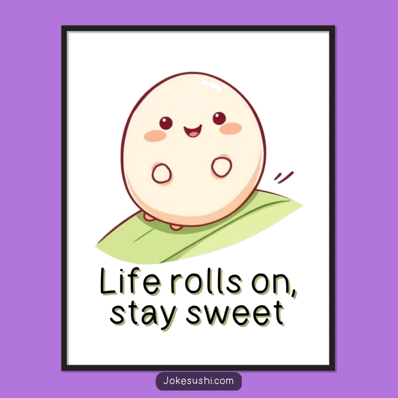 Funny Free Printable Wall Art: Smiling Mochi Character - Whimsical Downloadable Decor for Peaceful Spaces