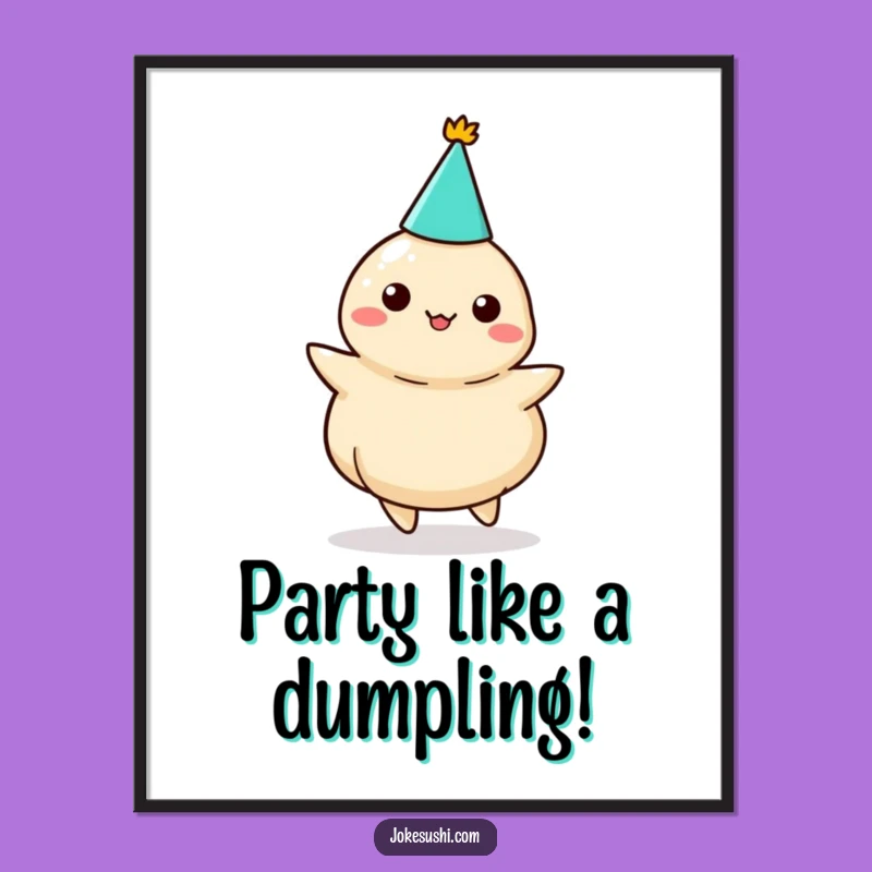 Free Printable Wall Art: Twirling Dumpling Cheer - Downloadable Whimsical Decor