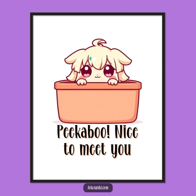 Free Printable Wall Art: Peek-a-Boo Bento Box - Downloadable Quirky Decor