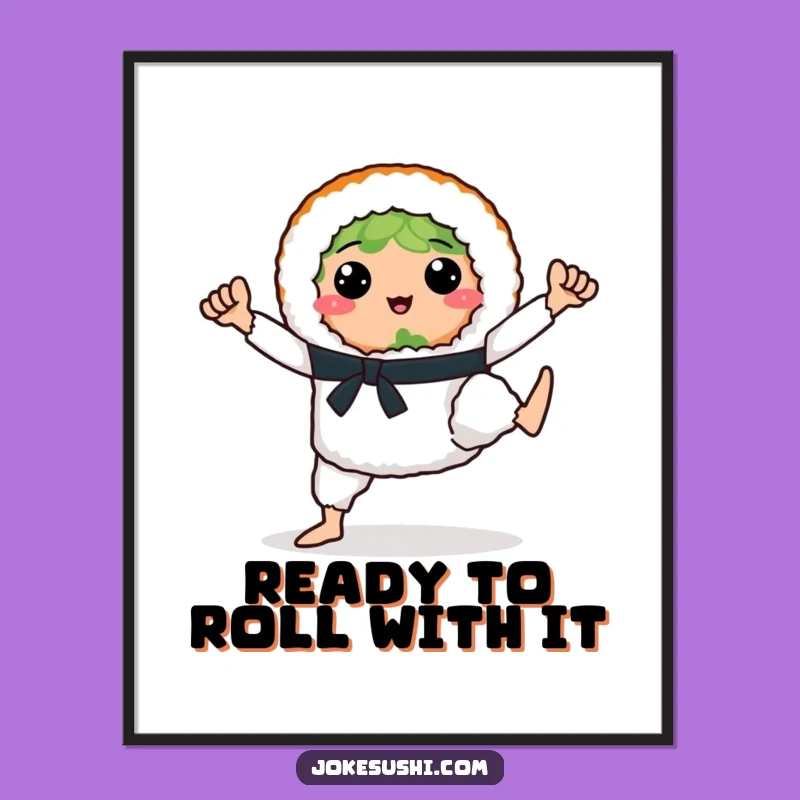 Free Printable Wall Art: Karate Sushi Action - Dynamic Downloadable Decor!