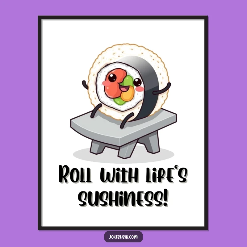 Free Printable Wall Art: Funny Sushi Slider, Quirky Downloadable Decor Choice