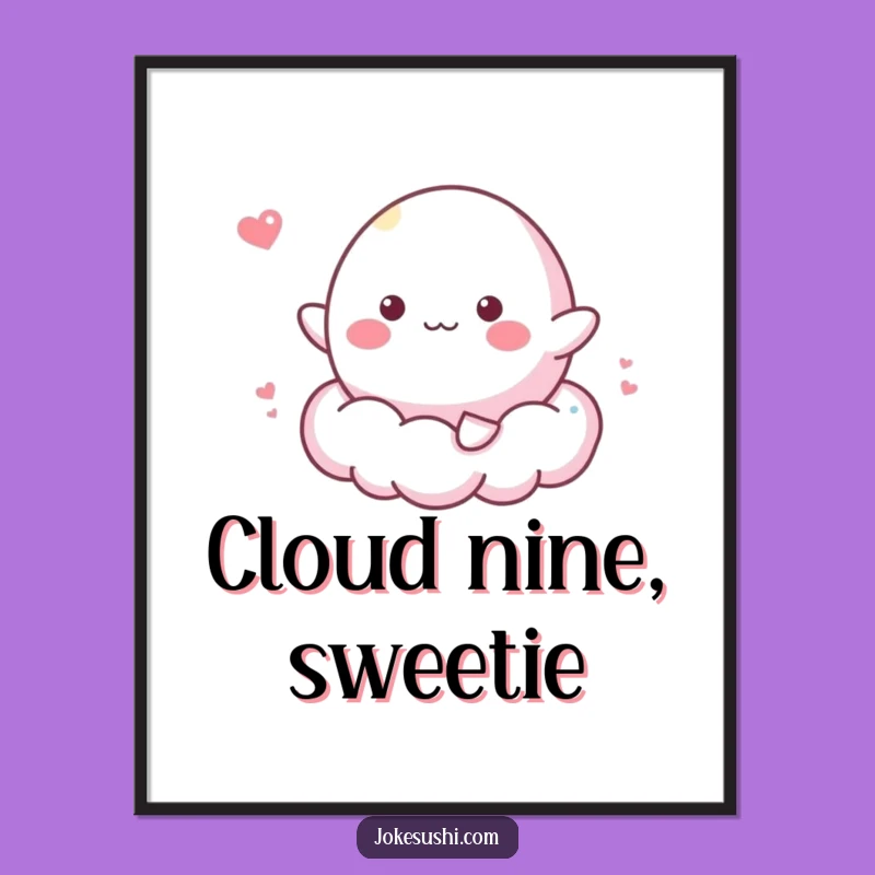 Whimsical Free Printable Wall Art: Mochi Bouncing Cloud - Dreamy Downloadable Art