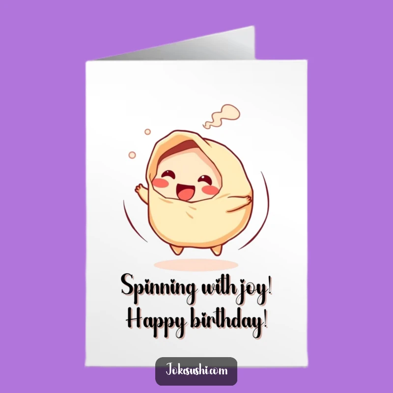 Funny Free Printable Birthday Card: Gyoza Spin - Downloadable Gift!