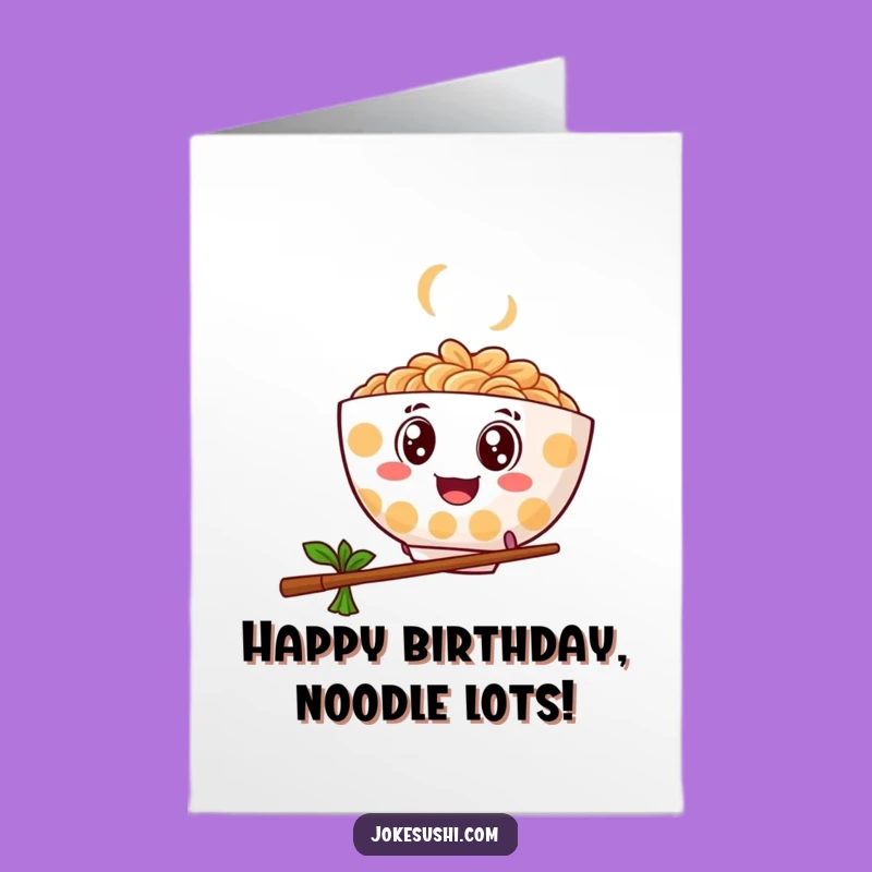 Free Printable Birthday Card: Bouncy Ramen Leap - Funny Downloadable Gift
