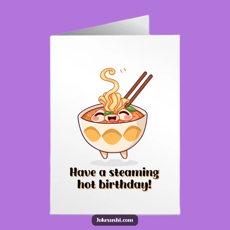 Free Printable Birthday Card: Funny Ramen Character, Perfect DIY Downloadable Gift