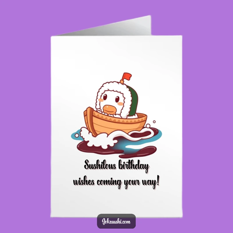 Free Printable Sushi Boat Birthday Card - Funny Downloadable Gift for Foodies