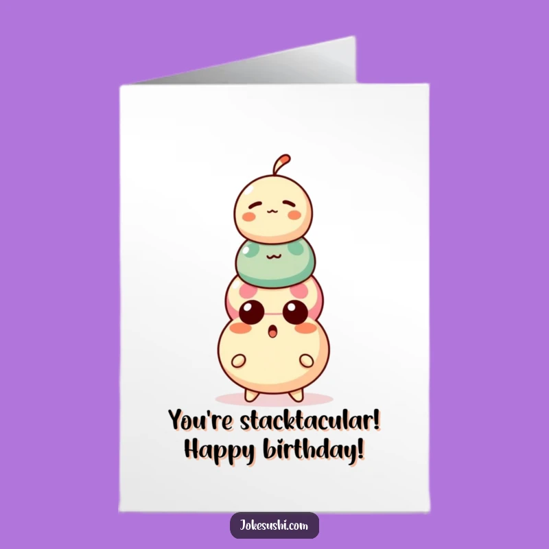 Free Printable Dango Birthday Card - Funny Stacked Treat Downloadable Gift