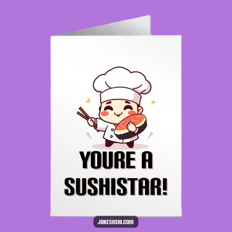 Free Printable Sushi Chef Congrats Card - Playful Tuna Spin Downloadable Greeting for Big Wins