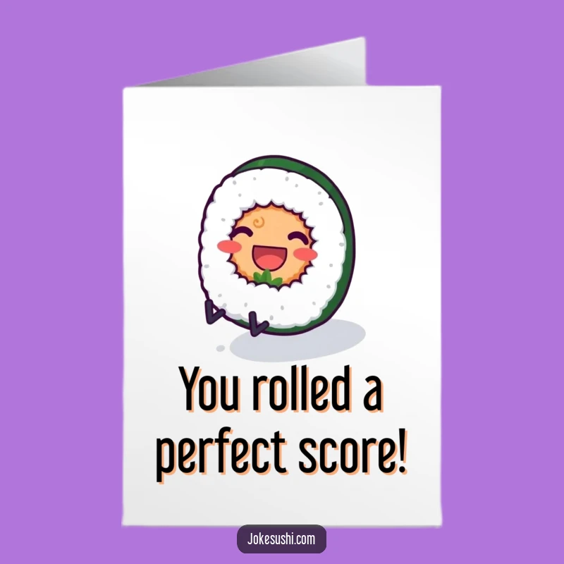 Free Printable Sushi Congrats Card: Rolling Success, Celebrate Big, Downloadable