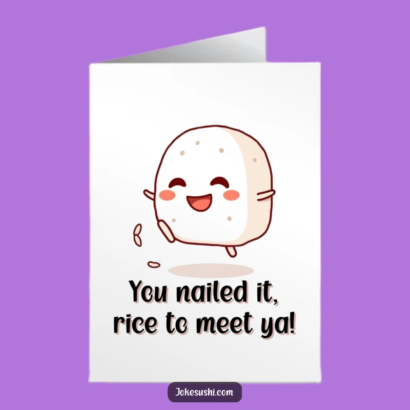 Hilarious Free Printable Congrats Card: Onigiri's Winning Kick - Downloadable Gift