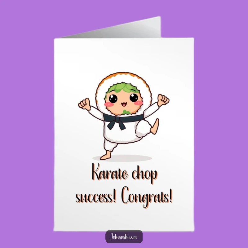 Free Printable Congrats Card: Karate Sushi - High-Energy Downloadable Celebration!