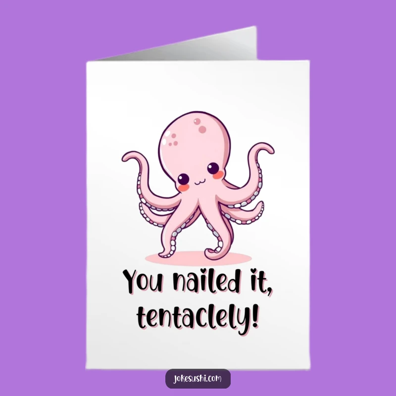 Free Printable Octopus Cartwheel Congrats Card - Funny Downloadable Gift!